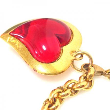Yves Saint Laurent Vintage Necklace Puffy Red Heart 2