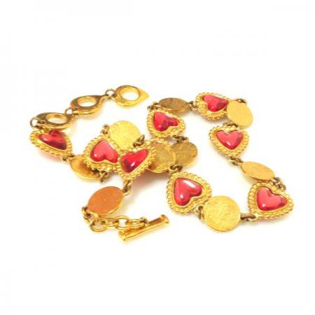 Yves Saint Laurent Vintage Necklace Pink Heart