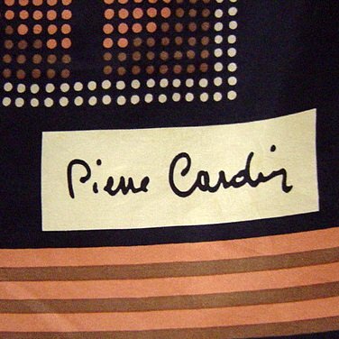 Vintage Pierre Cardin scarf<BR>Salmon Pink Polka Dots 3