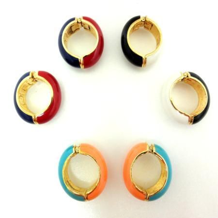 kenneth Jay Lane Vintage Earrings Three Pairs of Reversible Enamel 2