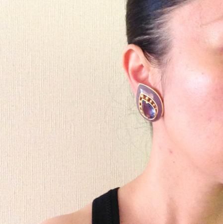 Yves Saint Laurent Vintage Earrings <br/>teardrop Enamel 3