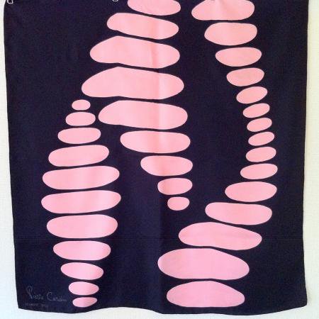 Pierre Cardin Vintage Scarf<br/>Black and Pink 1960s