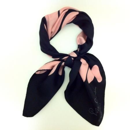 Pierre Cardin Vintage Scarf<br/>Black and Pink 1960s 4