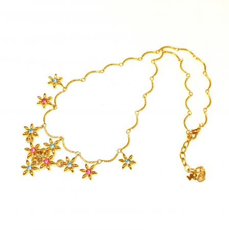 Nina Ricci Vintage Necklace<br/>A Lot of Flowers with Rhinstones 2