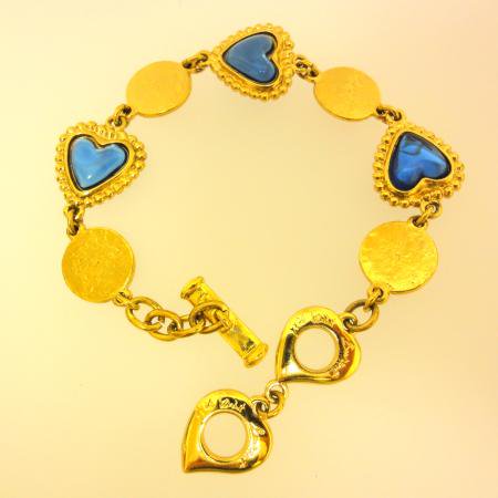 Yves Saint Laurent Vintage Bracelet Blue Heart