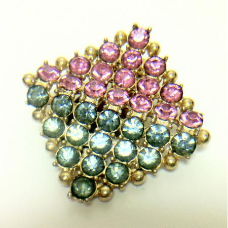 Schiaparelli Vintage Earrings<br/>Mod Geometric Pink & Blue 1960s 2