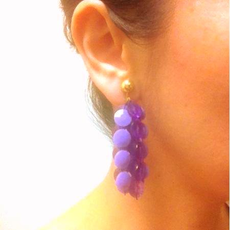 Vintage Earrings<br/> Purple Chandelier Dangle 1960s 4