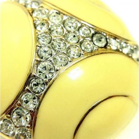 Nina Ricci Vintage Earrings <br/>Banana Crème Rhinestone 1980s 2