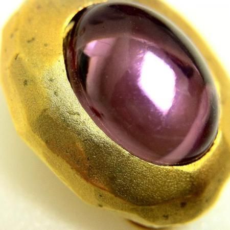 Lanvin Vintage Earrings <br/>Gold Tone and Purple Stone 2