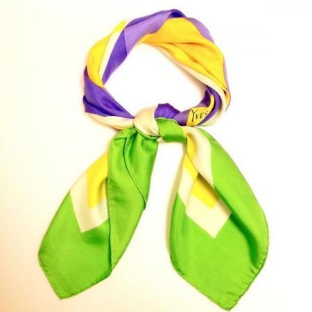 Yves Saint Laurent Vintage Scarf <br/>Lime greenYellowpurple 1960s 4