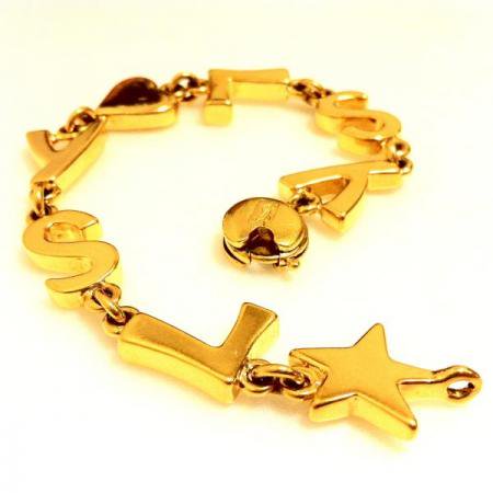 Yves Saint Laurent Vintage Bracelet YSL Logo with Heart Star 2