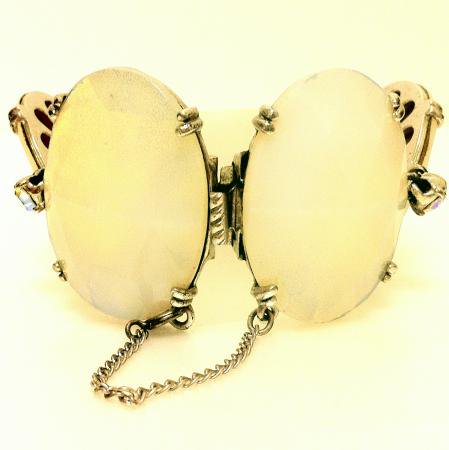 Schiaparelli Vintage Bracelet<br/> Large Faceted  Irridescent Stones 1950's 3