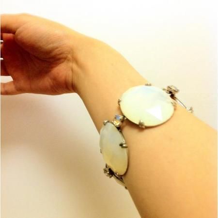 Schiaparelli Vintage Bracelet<br/> Large Faceted  Irridescent Stones 1950's 4