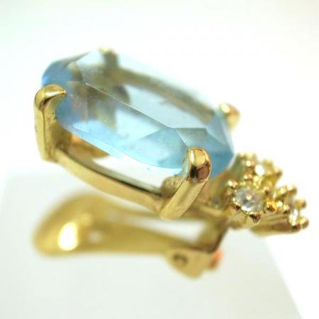 Christian Dior Vintage Earrings<br/> Sky Blue and clear Rhinestone 3