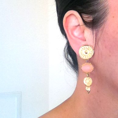 Givenchy Vintage Earrings<br/>Peach Lucite and Gold Tone 4