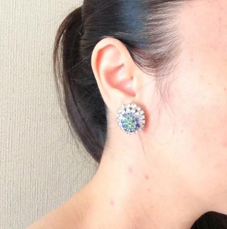 Christian Dior Vintage Earrings<br/> Faux Emeralds & Sapphires 4