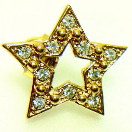 Avon Vintage Pierced Earrings Star with Rhinestone 2