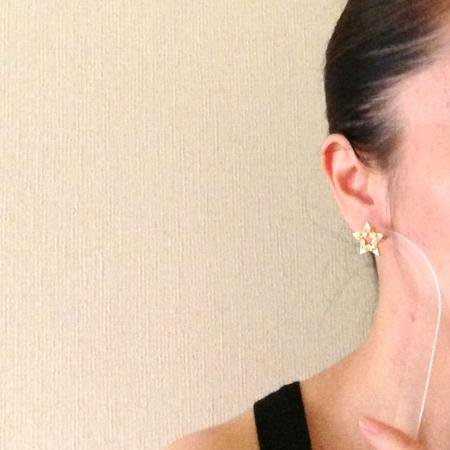 Avon Vintage Pierced Earrings Star with Rhinestone 4