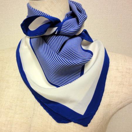 Yves Saint Laurent Vintage Scarf<br/>- Blue Stripe 3