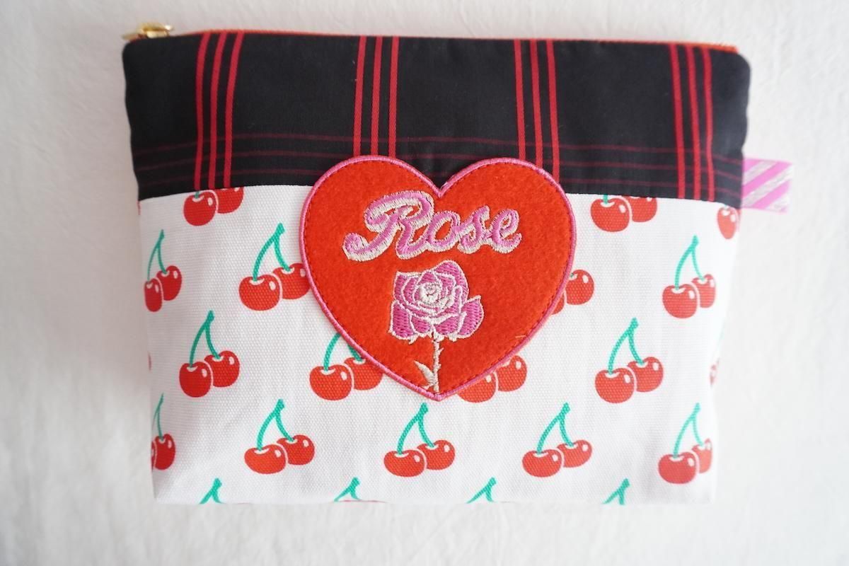 Pouch-L/Cherry x Rose - Shopping - Sophie et Chocolat