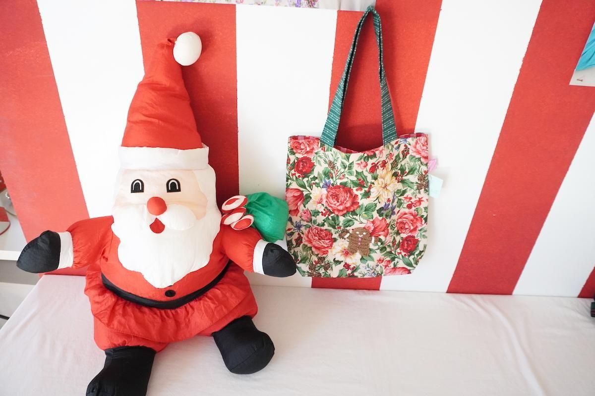 クリスマス籐バック Tote Bag-S/Flower x Gingerman - Shopping - Sophie et Chocolat