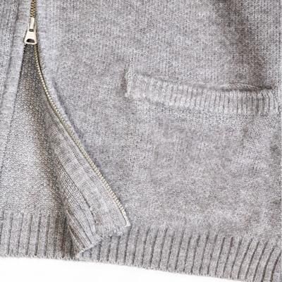 TOWN CRAFT x NUMBER (N)INE ZIP-UP CREW CARDIGAN / GREY