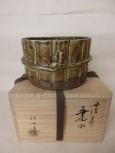 大雅堂713 清光堂 佐藤清造 刷毛目姥口釜 共箱 美品 抹茶道具