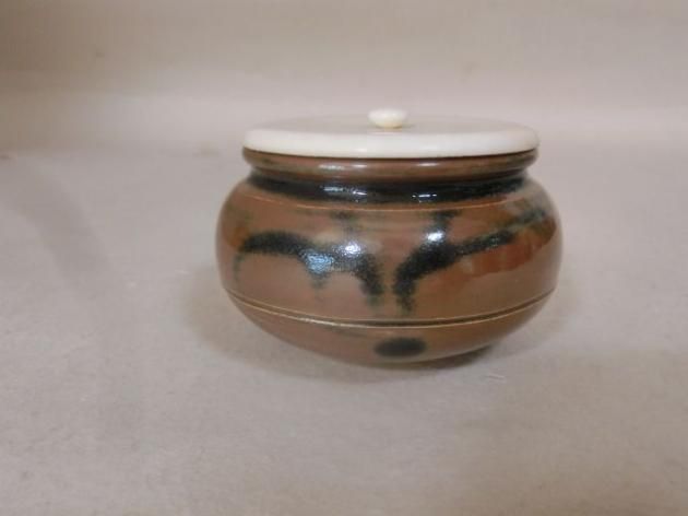【茶道具】松林良周作　朝日焼燔師彫紋水指　水指306 U-ms01287-02.jpg