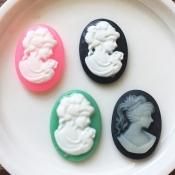 大き目サイズ!貴婦人のカメオ/女性の横顔カメオ - ハンドメイド 大き目サイズ!貴婦人のカメオ/女性の横顔カメオ - ハンドメイド