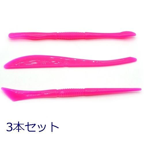 激安!3本セット・両側使えるプラスチックヘラ/全部違う形 激安!3本セット・両側使えるプラスチックヘラ/全部違う形