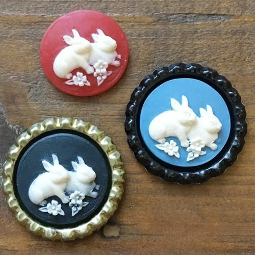 代引き人気 うさぎのカメオ | アクセサリーパーツ - ハンドメイド・レジン その他