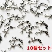 激安10個セット/プチっとかわいいお花のチャーム・シルバー