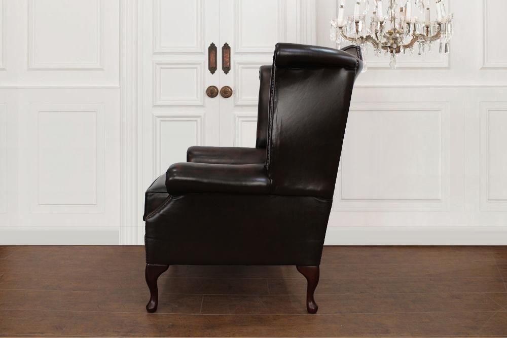 クイーンアン ウィングチェア アンティークブラウン - ディスティン