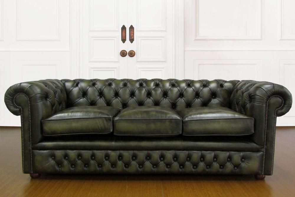 エセックス 3シーター チェスターフィールドソファ アンティーク