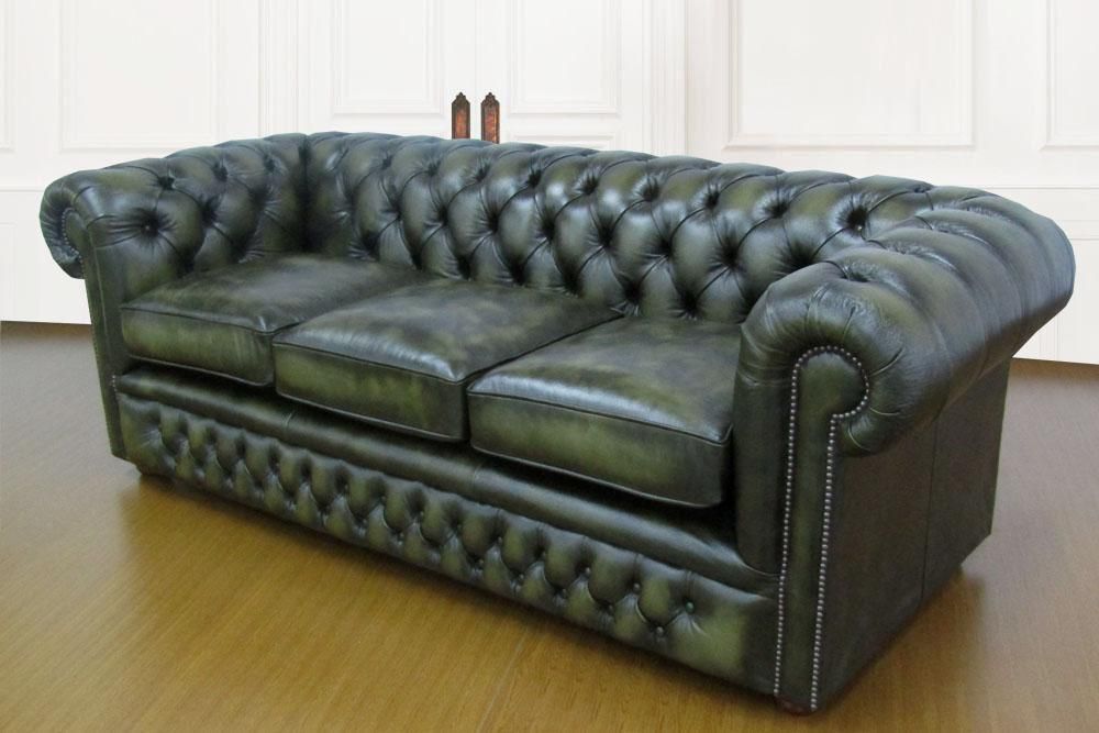 エセックス 3シーター チェスターフィールドソファ アンティーク