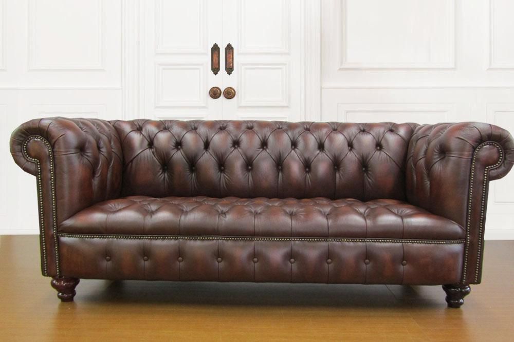 チェスターフィールドソファDISTINCTIVE CHESTERFIELDS ウインザー 3シーター チェスターフィールドソファ アンティーク