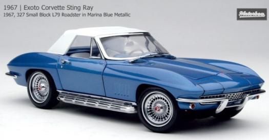 エグゾト 1/18 モデルカー 1967 シボレー コルベット スティングレイ 327 Small Block L79 ロードスター