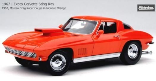 エグゾト 1/18 モデルカー 1967 シボレー コルベット スティングレイ 427 Moroso Drag Racer Coupe