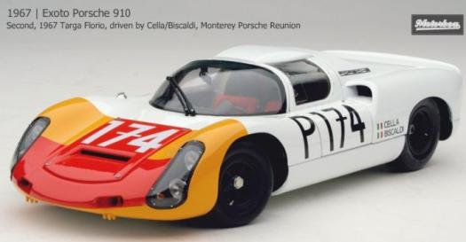 エグゾト 1/18 モデルカー 1967 ポルシェ 910 #174 Monterey Porsche