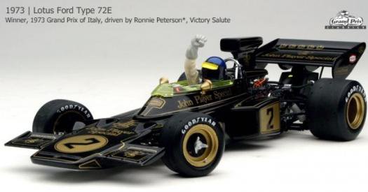 エグゾト 1/18 モデルカー 1973 #2 ロータス 72D イタリアGP Victory