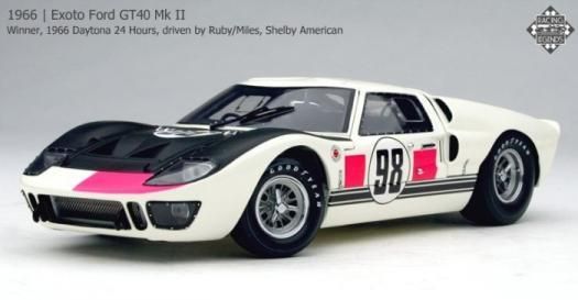 エグゾト 1/18 モデルカー 1966 #98 フォード GT40 MK 2 エグゾト 1/18 モデルカー 1966 #98 フォード GT40 MK 2