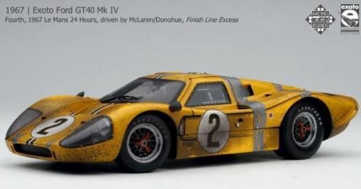 エグゾト 1/18 モデルカー 1967 #2 フォード GT40 MK4 ルマン24時間耐久 フィニッシュライン