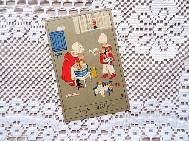 アンティークポストカード お人形と可愛い少女たち アンティーク