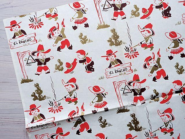 海外紙もの　中古　ヴィンテージラッピングペーパー　ロール クラフト紙 ロール カラー 505mm×20m 【小巻】 クラフトペーパー