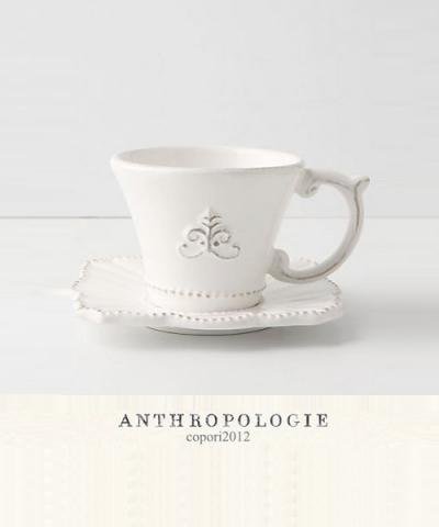 Anthropologie / Fleur De Lys Cup & Saucer