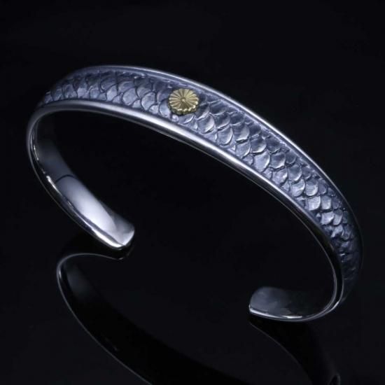 魚戯蓮葉間　黄龍玉バングル 魚戯蓮葉間 黄龍玉バングル