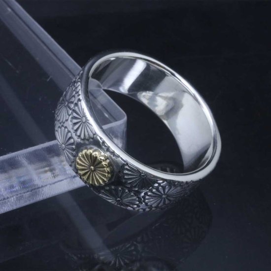 菊紋 愛国 指輪/リング：日本の文化を尊ぶ菊花紋章シルバーリング