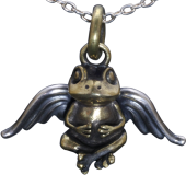 【龍頭】<br>天使蛙ペンダントトップ<br>蛙：真鍮<br />- メンズ ペンダント -