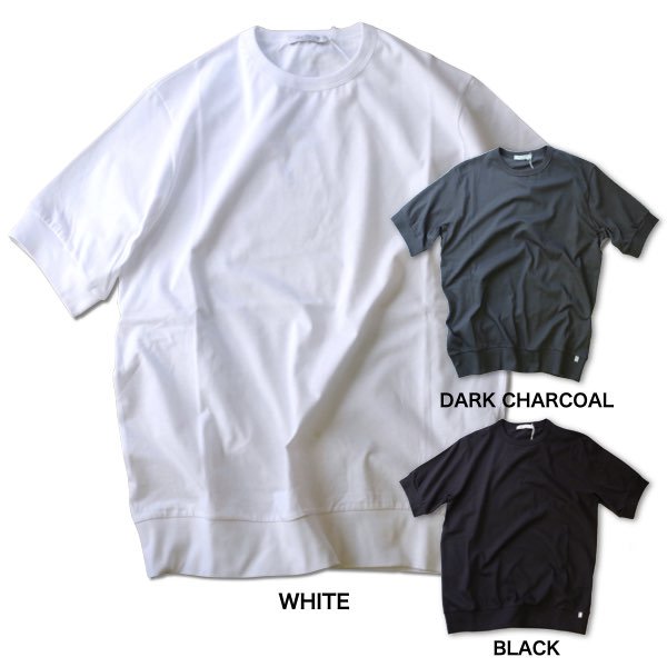 ANTICIPO アンティチポ メンズ クルーネック Tシャツ NEBBIOLO smooth【送料無料】【イタリア製】ホワイト ブラック 裾リブ Tシャツ