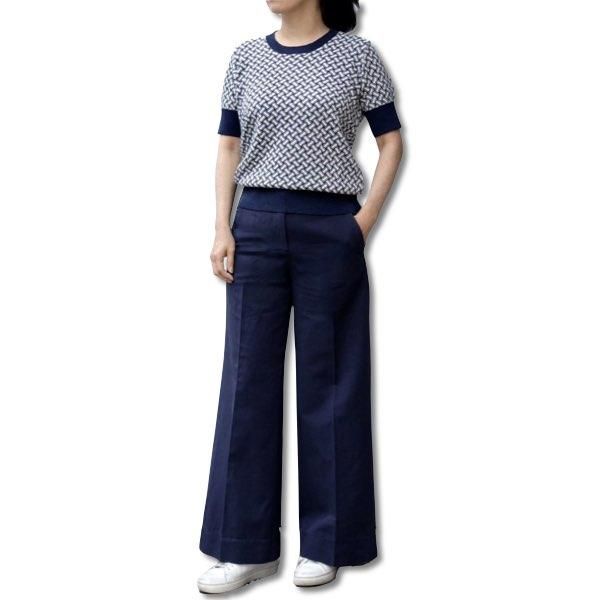 INCOTEX インコテックス　リネン　麻　ワイドパンツ　40 グレー 23191002091_23.jpg
